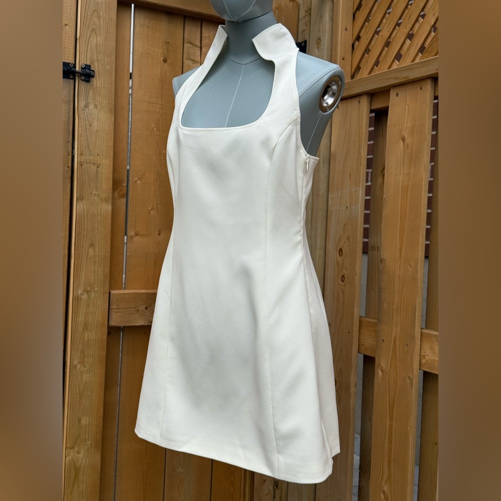 🆕 CULT GAIA 🧿 NWOT Akaia White Linen-Blend Mini Dress, Sz US 12 - Picture 7 of 17
